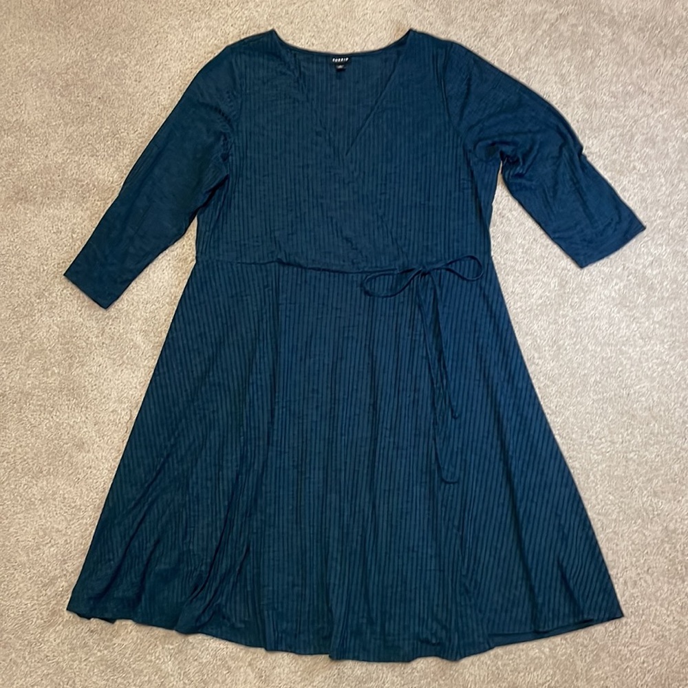 Torrid navy faux wrap dress size 2 - Picture 3 of 12